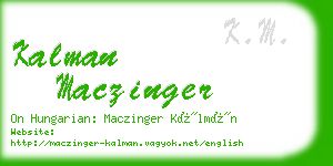 kalman maczinger business card